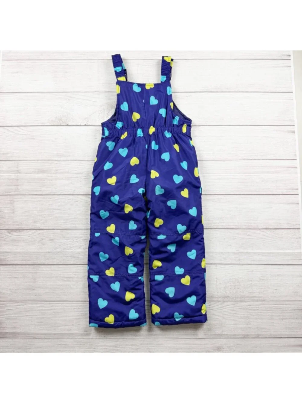 OshKosh Bgosh Girls Heart Print Insulated Snow Bib Overalls Adjustable Straps 4